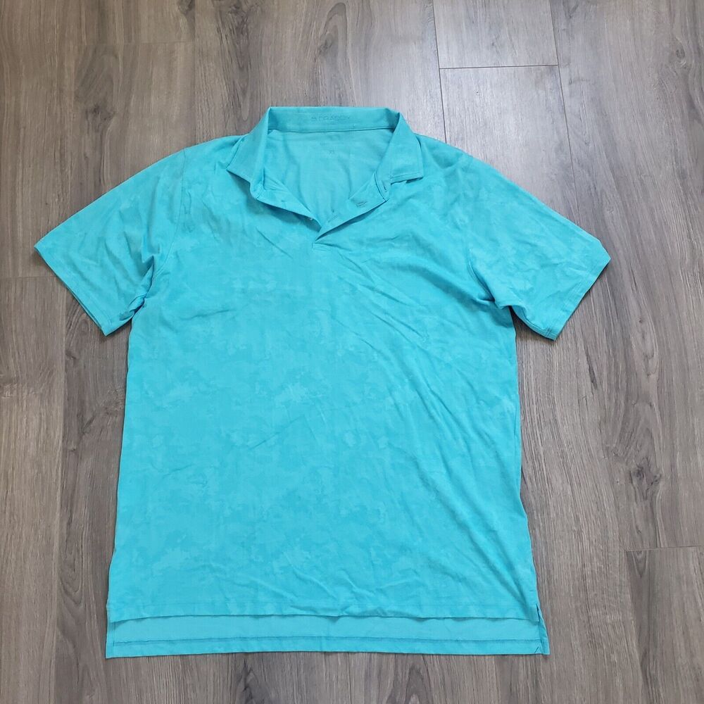 B Draddy Polo Shirt Mens XL Blue Camo Golf Preppy Sport Pima Cotton